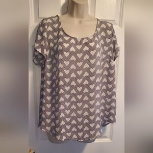 Torrid Black and White Chevron Blouse
